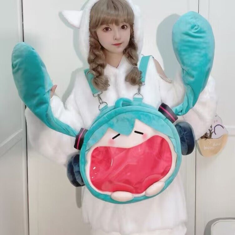 Two-dimensional Cute Little Cartoon Doll Transparent Crossbody Bags