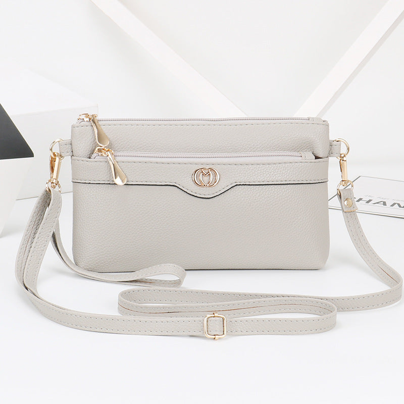 Women's Soft Leather Fashion Clutch Korean Style Small Square Bags