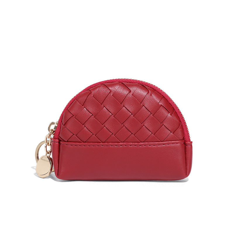 Creative Women's Hand-woven Simple Leather Zipper Ladies Wallet