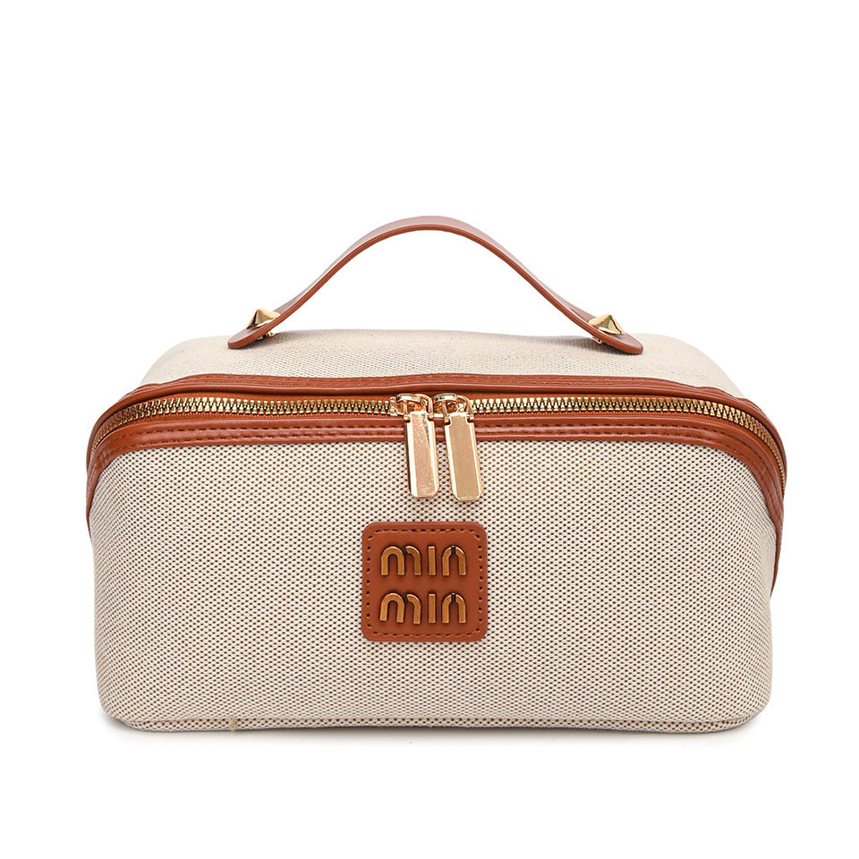 Retro Tile Large Capacity Portable Cosmetics Storage High-grade Makeup Bag