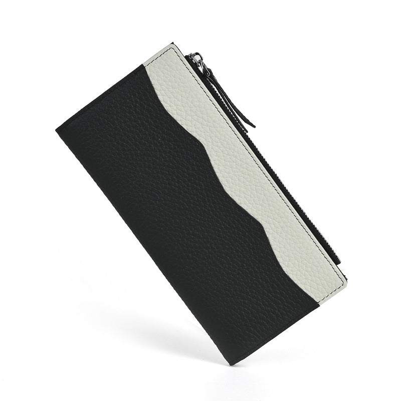 Women's Leather Long Lucky Cowhide Handmade Female Purses