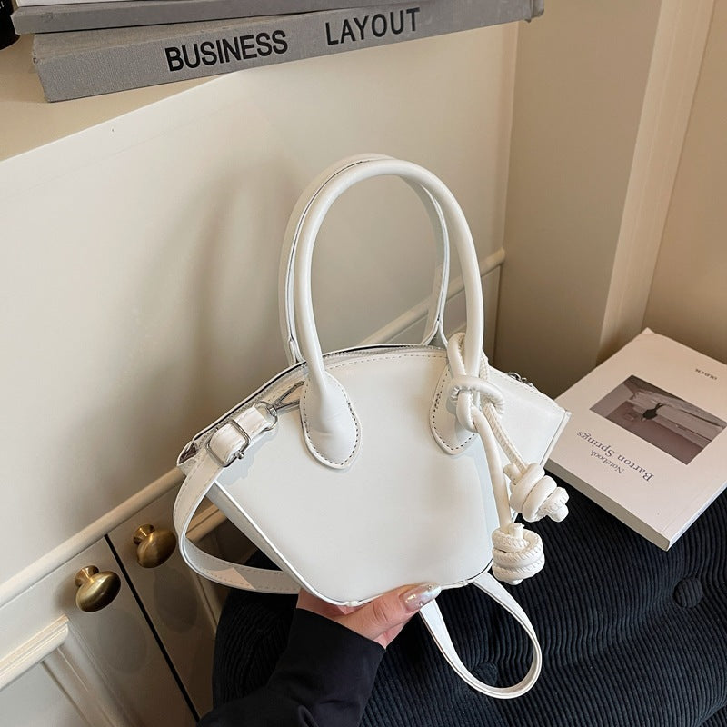 Women's Solid Color Fashion Textured Fresh Western Style Summer Portable Women's Shoulder Bag