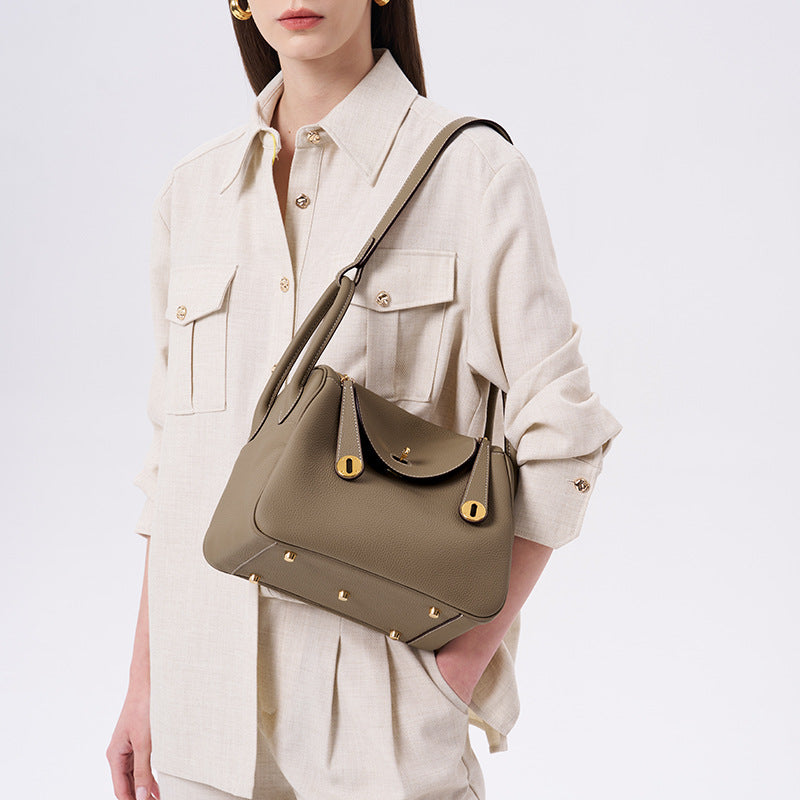 Women's First Layer Cowhide Lindi Underarm Leather Women's Shoulder Bag