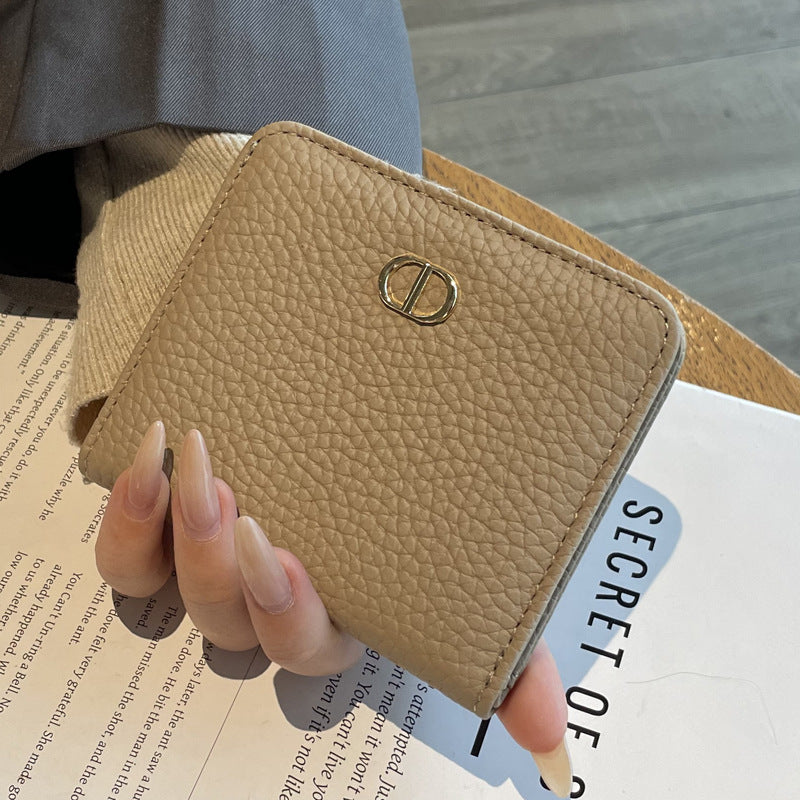 Women's First Layer Soft Cowhide Short Leather Simple Multifunctional Ladies Wallet
