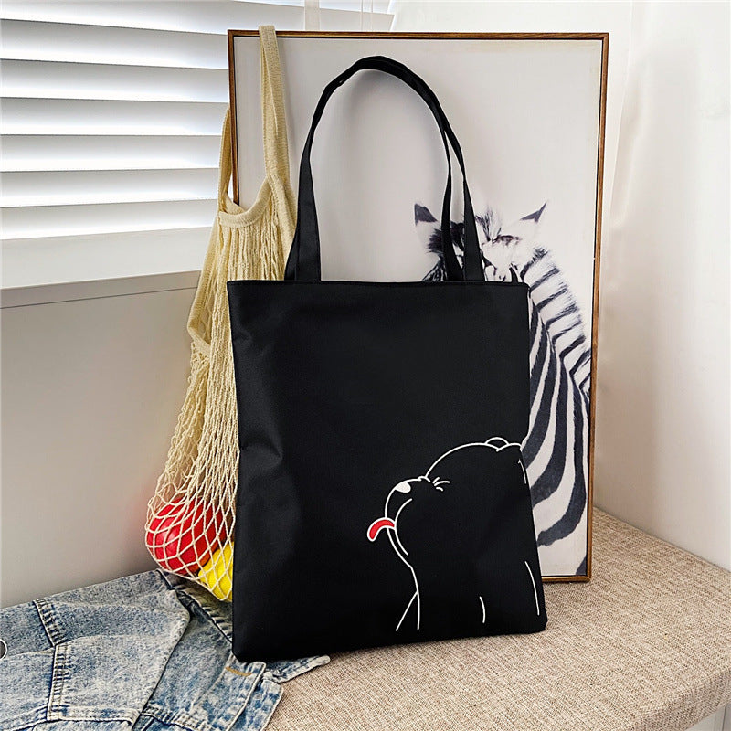 Women's Large Capacity Canvas Printed Korean Fashion Handbags