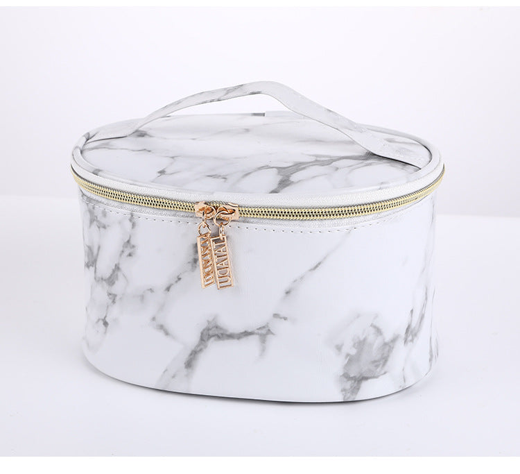 Women's Gray Marble Storage Waterproof Portable Toiletry Travel Bags