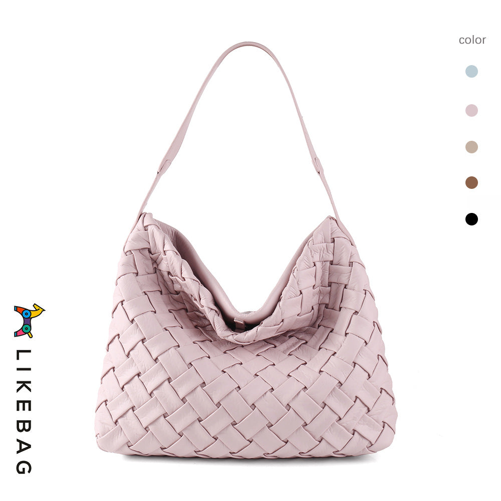Women's Capacity Composite Portable Soft Leather Textured Women's Shoulder Bag