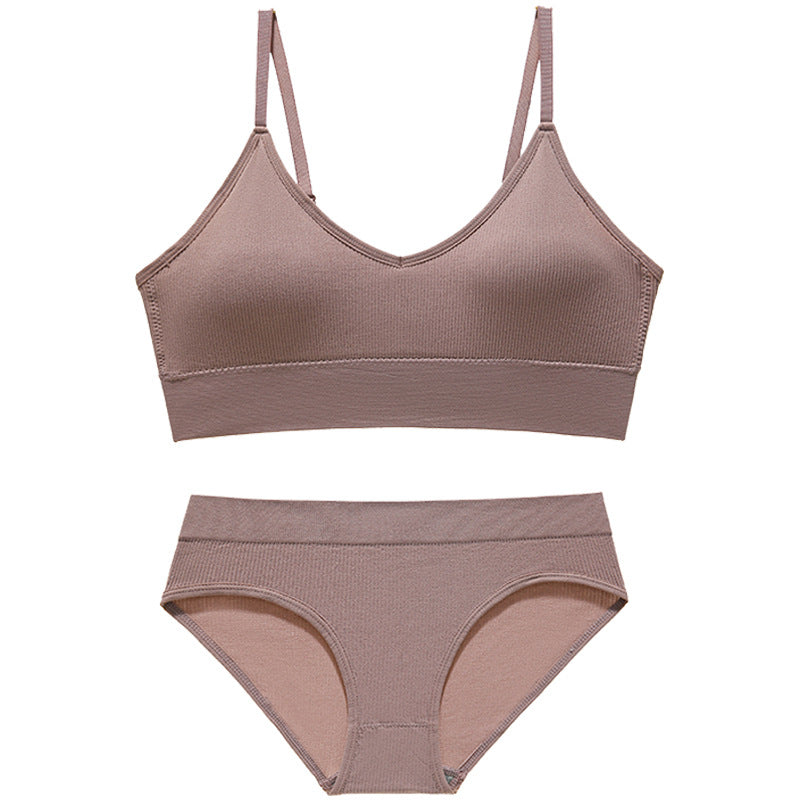 Women's Show Small Thin French Triangle Cup Wireless Lingerie Sets
