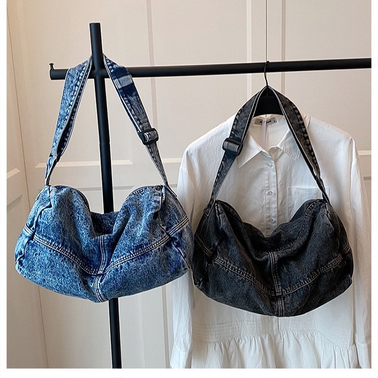 Women's & Men's Large Capacity Denim Canvas Class Difference Women's Shoulder Bag