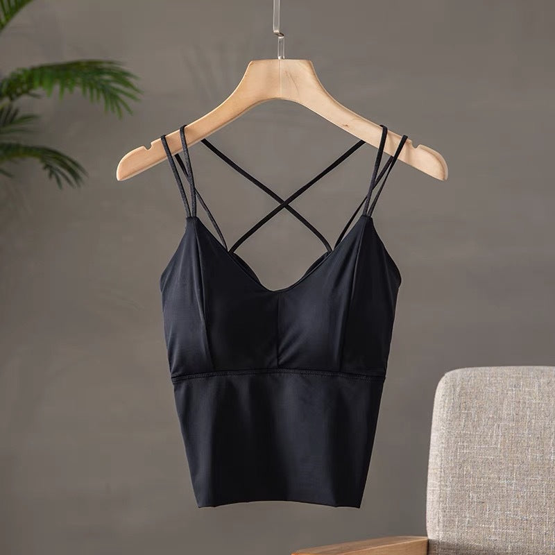 Women's Slim Fit Tube Top Cross Sexy Tanks Camis