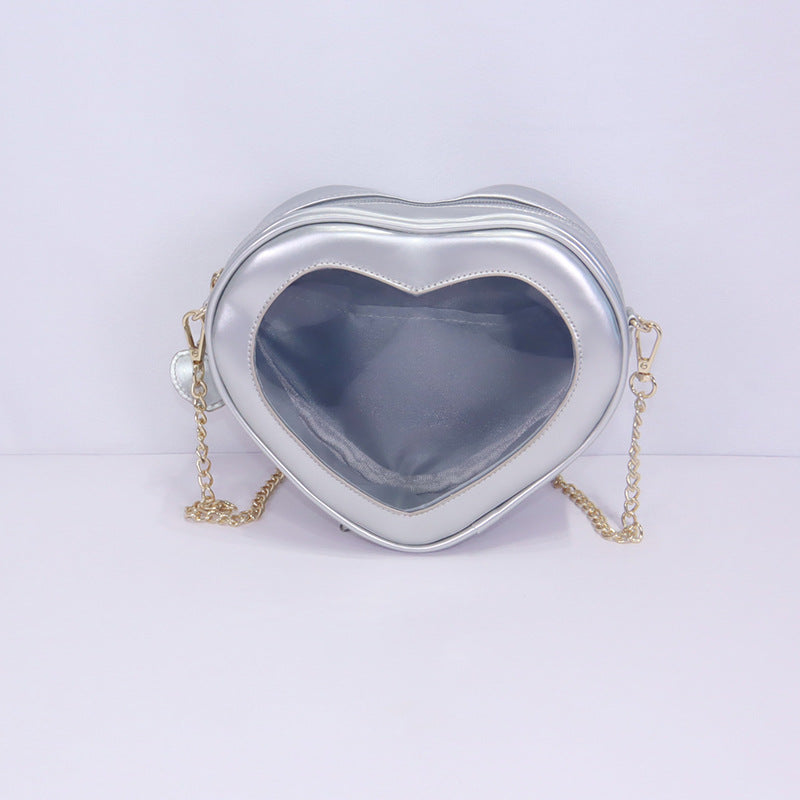 Women's Love Chain Cute Transparent Doll Cartoon Women's Messenger Bag