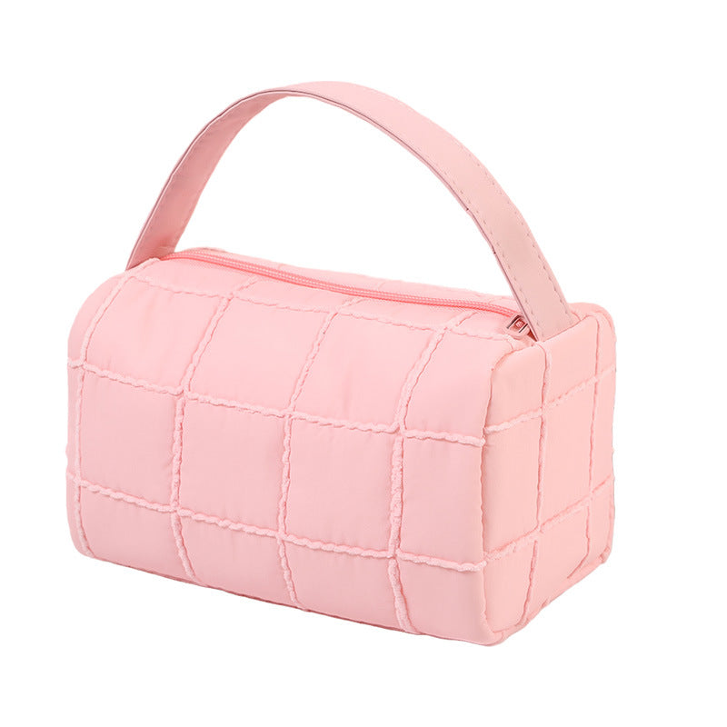 Women's Plaid Winter Portable Toiletry Large Capacity High Makeup Bag