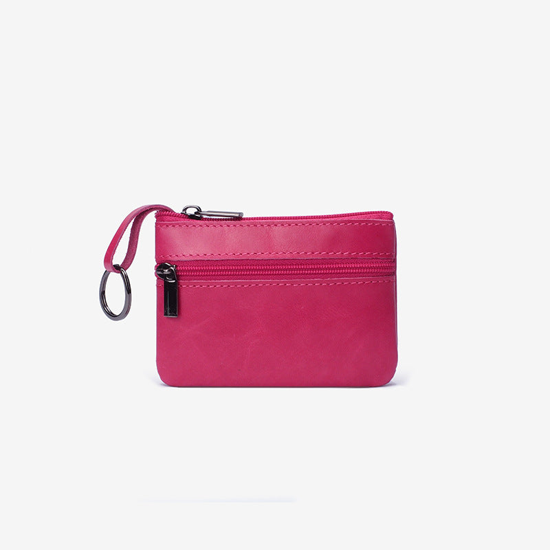 Women's Genuine Leather Mini Multifunctional Vintage Zipper Bags