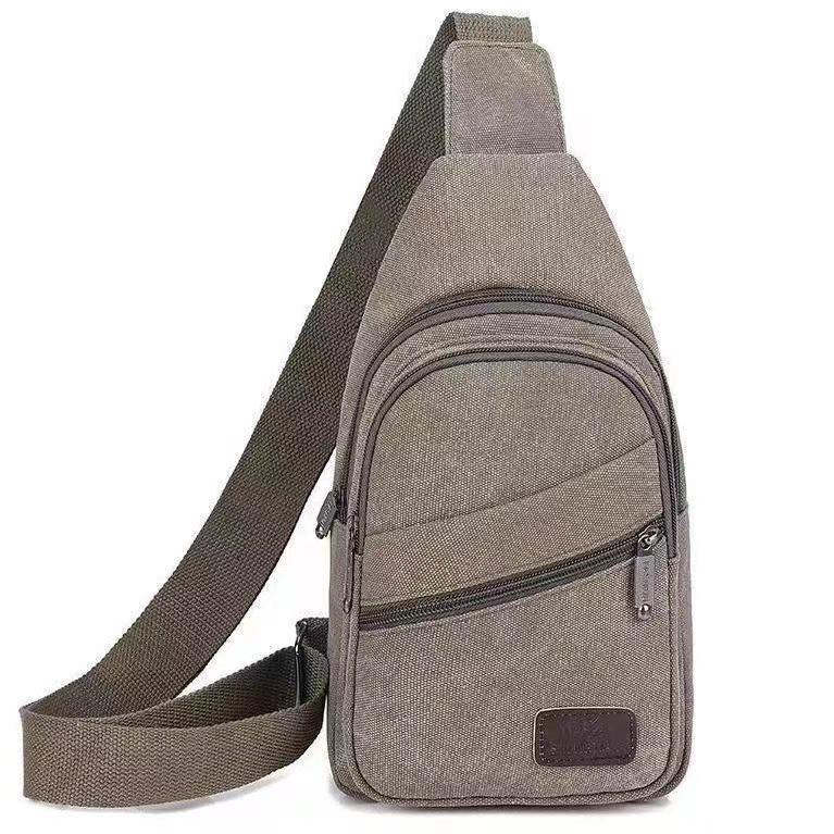 Men's Canvas Leisure Tide Large Capacity Men's Chest Bags