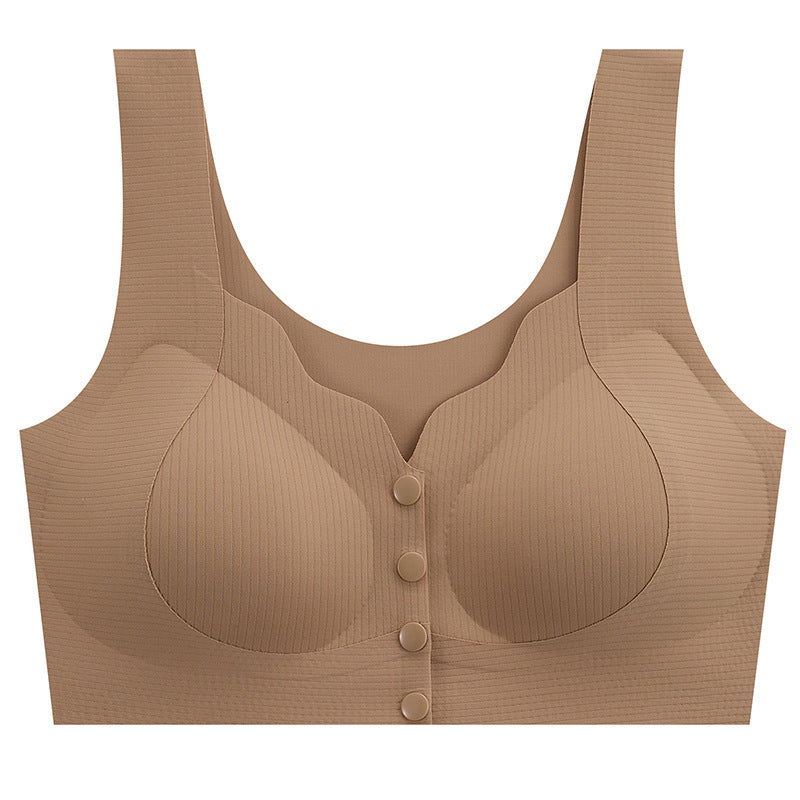 Women's Mother's Front Buckle Lifting Traceless Underwear Everyday Bras