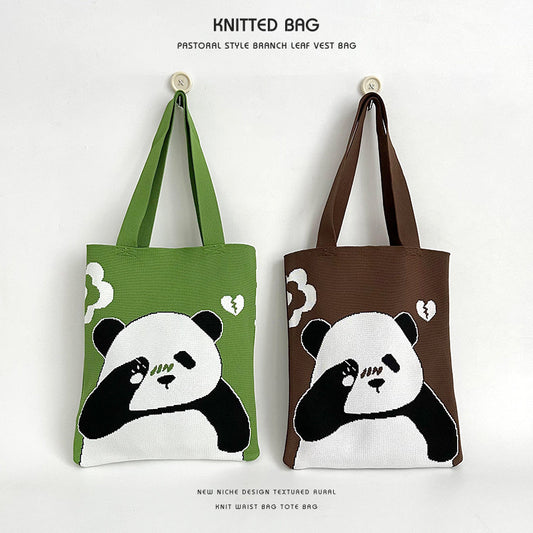 Women's National Style Panda Storage Large Capacity Shoulder Bags