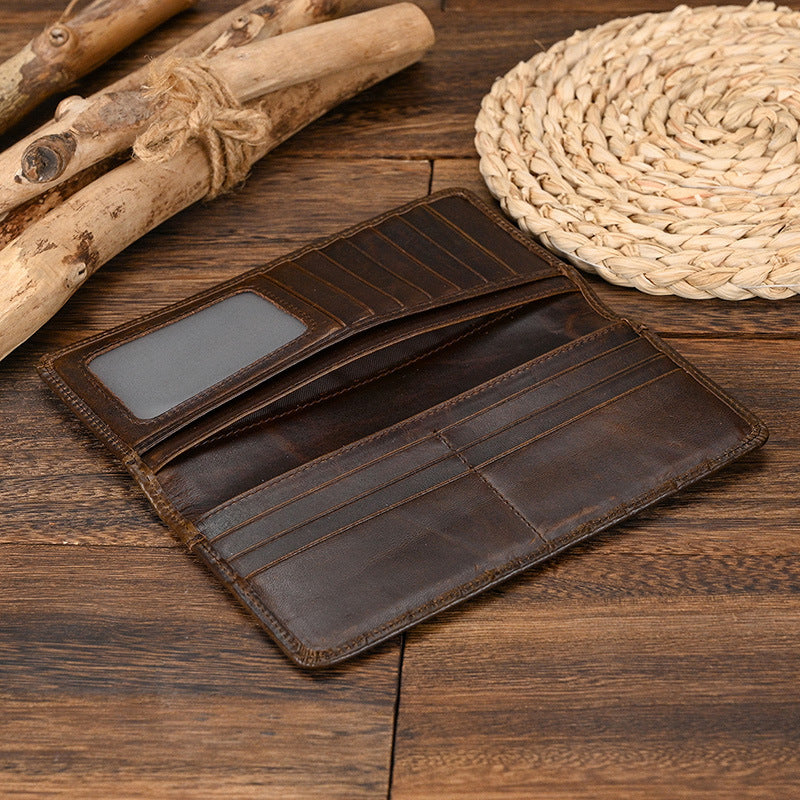 Men's Long Genuine Leather Multi Slots First Layer Men's Wallet