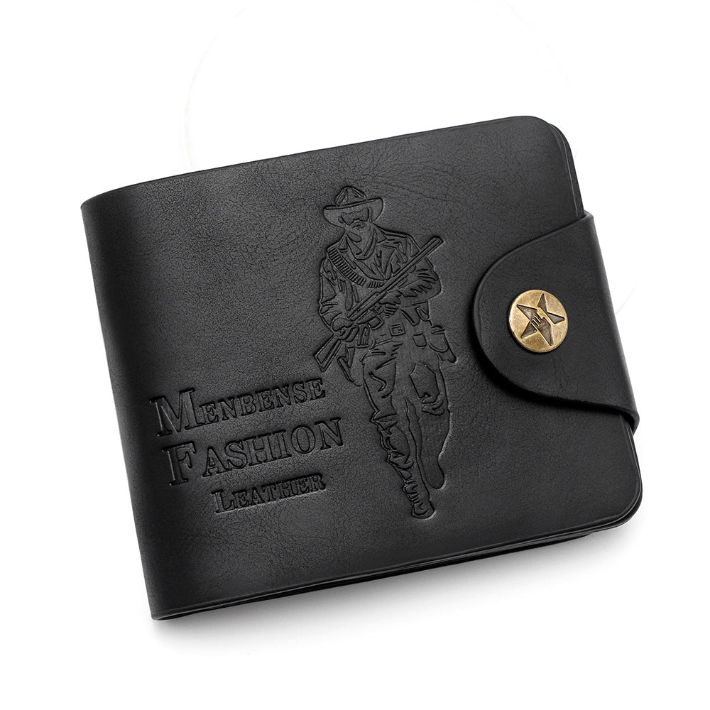 Classic Men's Hot Three-fold Embossed Short Men's Wallet