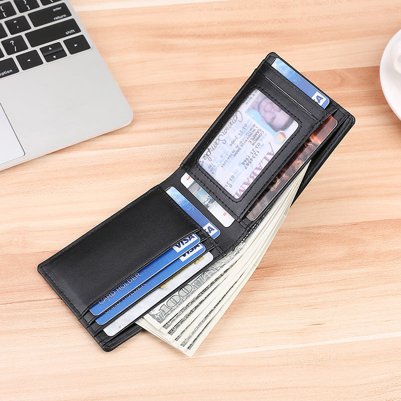 Men's Positioning Short Leather First Layer Cowhide Men's Wallet