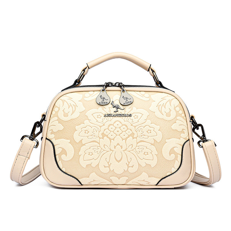 Women's Embossed Retro Stylish Personalized Mother Korean Women's Messenger Bag