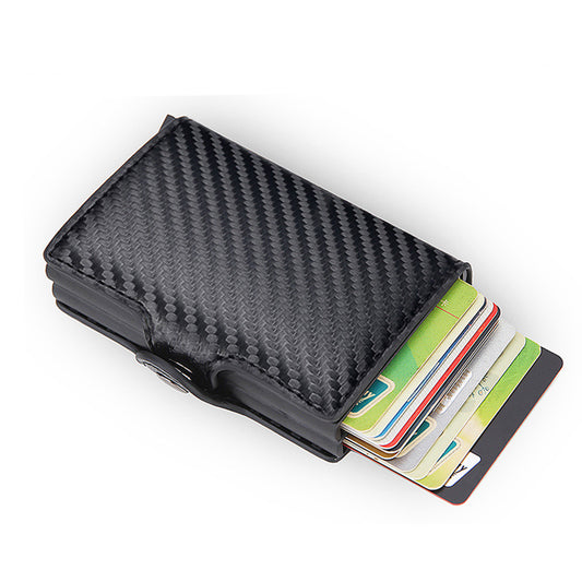 Men's Carbon Fiber Metal Automatic Pop-up Men's Wallets