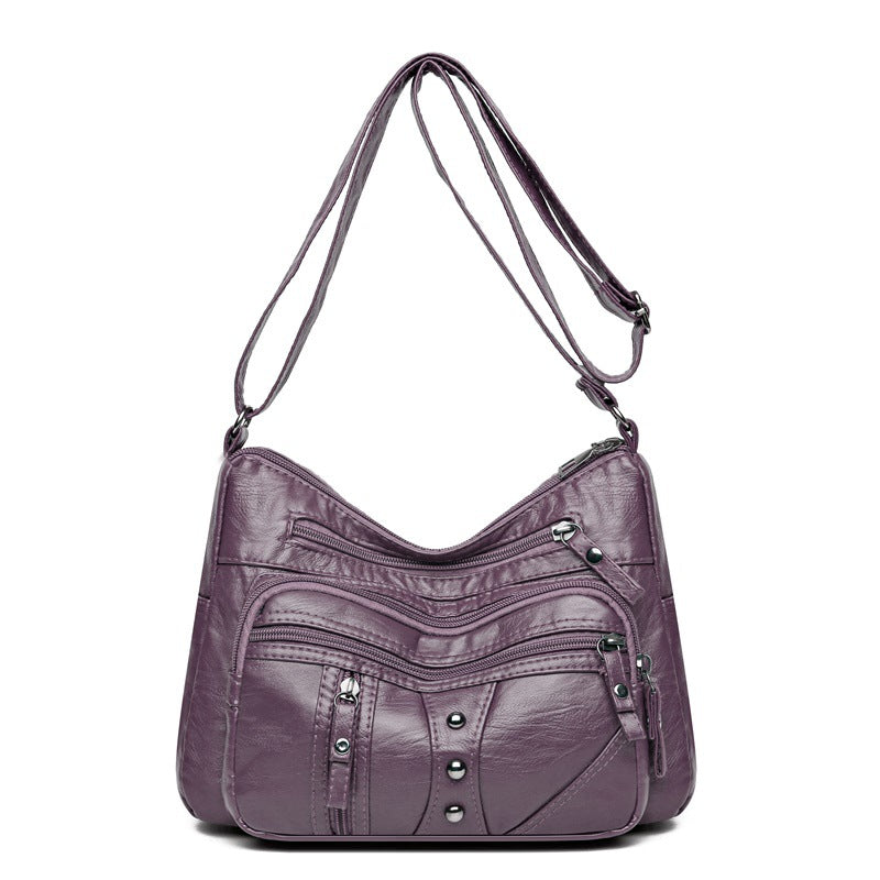 Soft Leather Textured Female Simple Temperamental Mother Women's Shoulder Bag