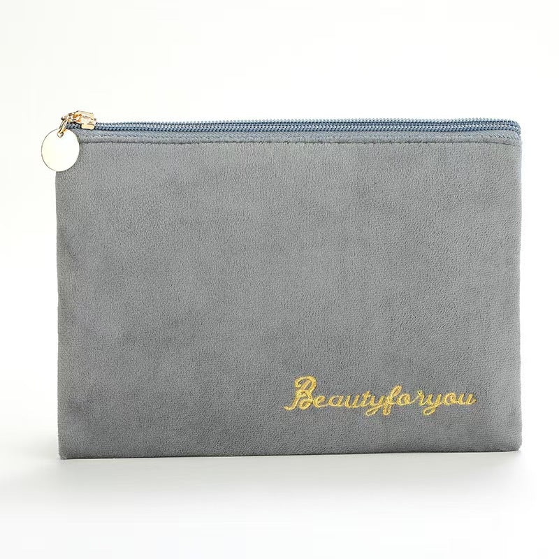 Plush Good-looking Storage Flannelette Large Capacity Embroidery Cosmetic Bags