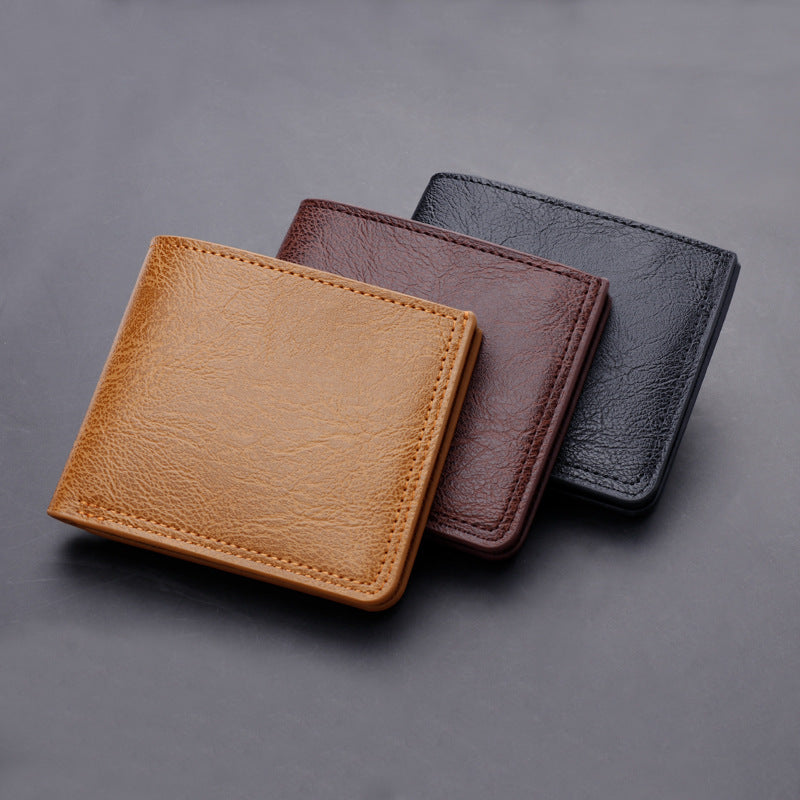 Men's Button Short Driving License Leather Beauty Men's Wallets