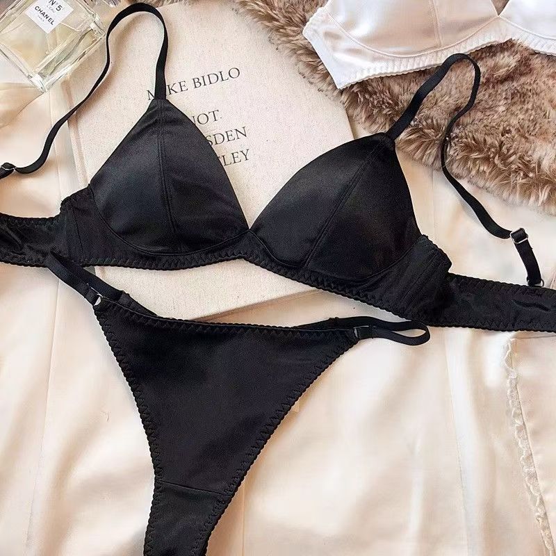 French Triangle Cup Wireless Small Sexy Lingerie Sets