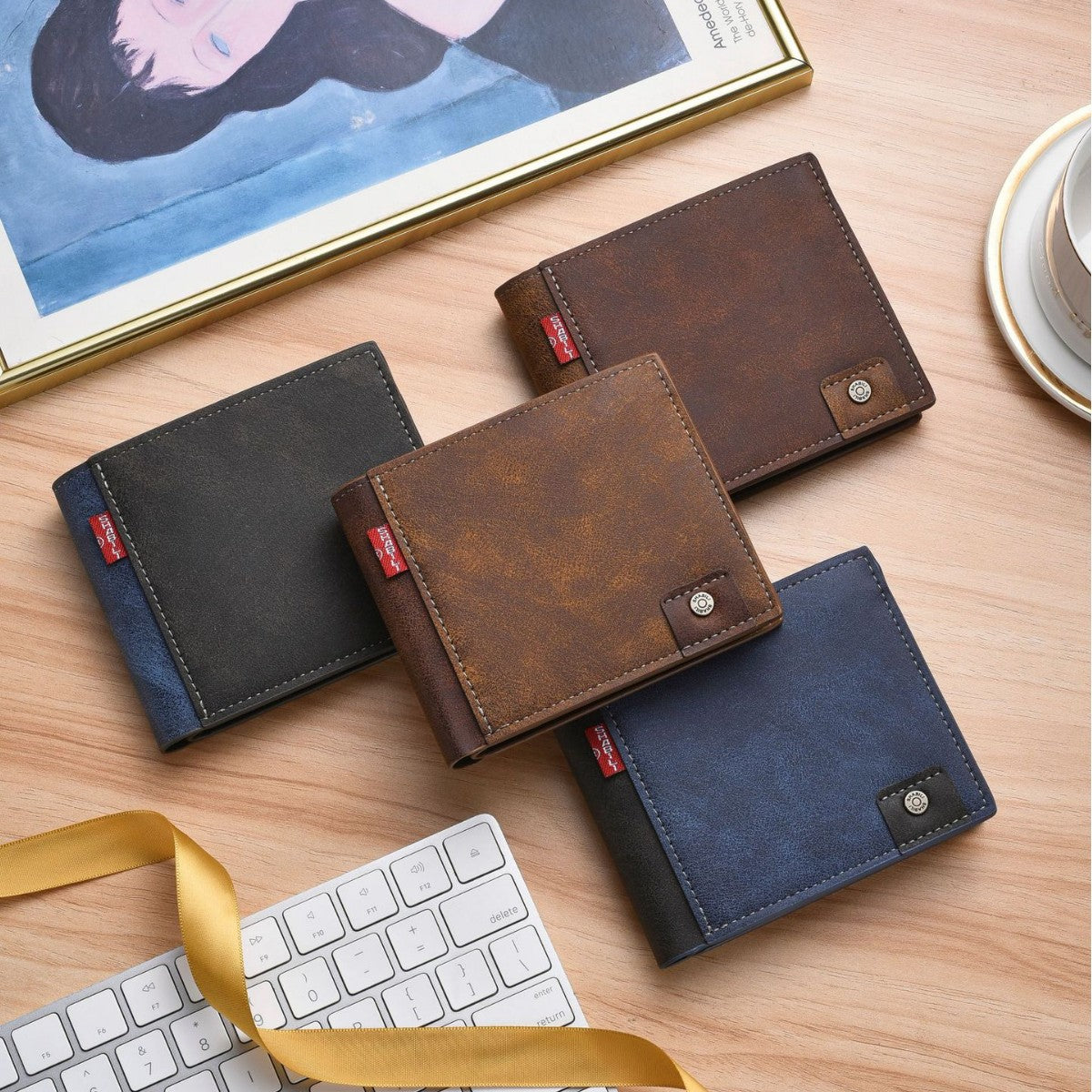 Innovative Men's Short Multiple Slots Retro Purses