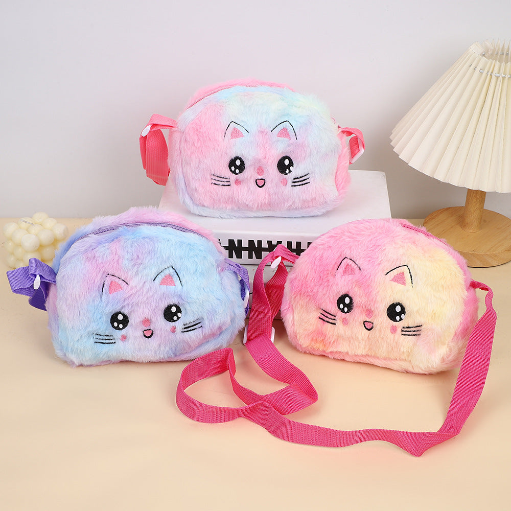 Creative Big Eye Cat Plush Embroidery Cute Women's Shoulder Bag