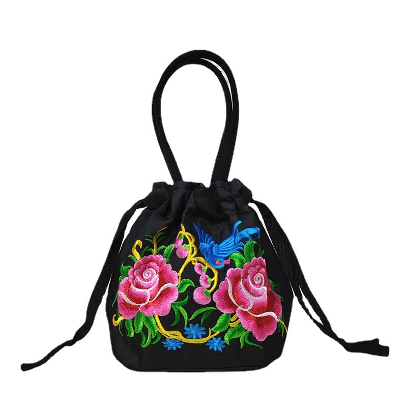 Women's Ethnic Style Embroidered Canvas Mobile Change Handbags