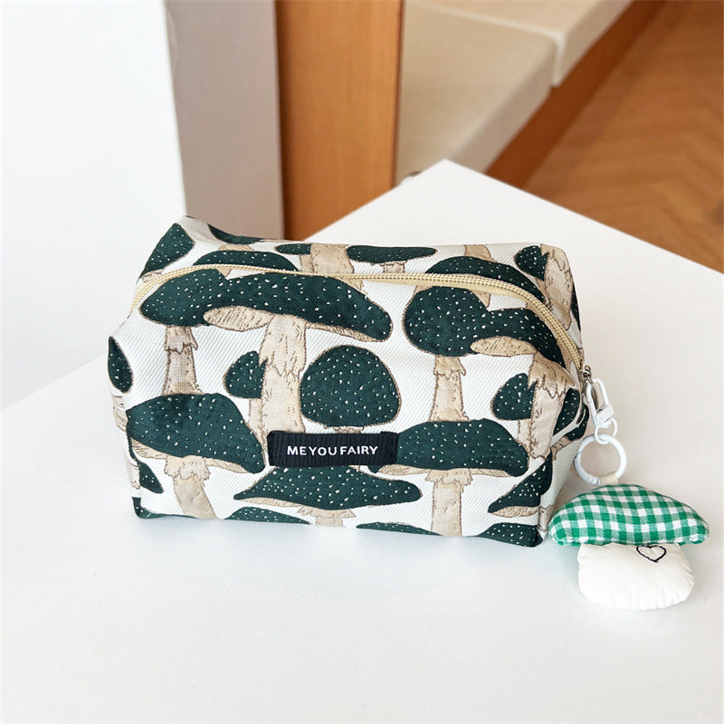 Niche Cute Mushroom With Toiletry Portable Large Makeup Bag