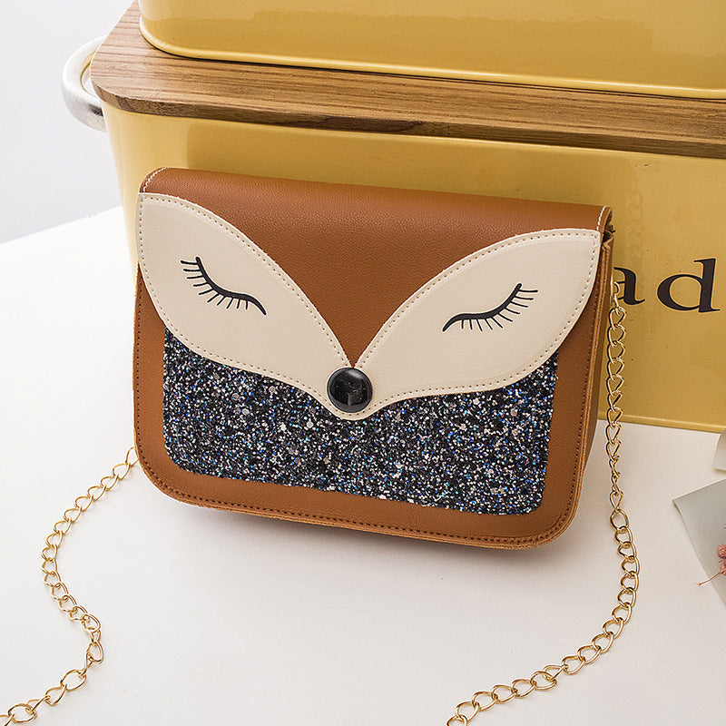 Women's Fox Fashion Color Contrast Sequined Shoulder Bags