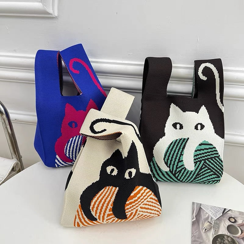 Women's Handmade Cute Animal Versatile Knitted Handbags