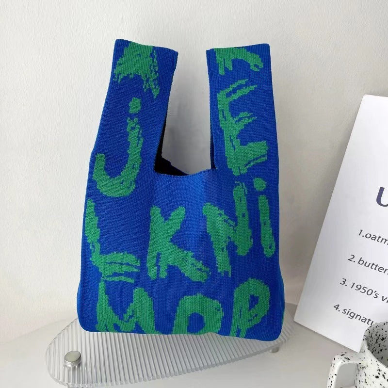 Women's Cute Panda Knitted Wool Version Hand Carrying Handbags