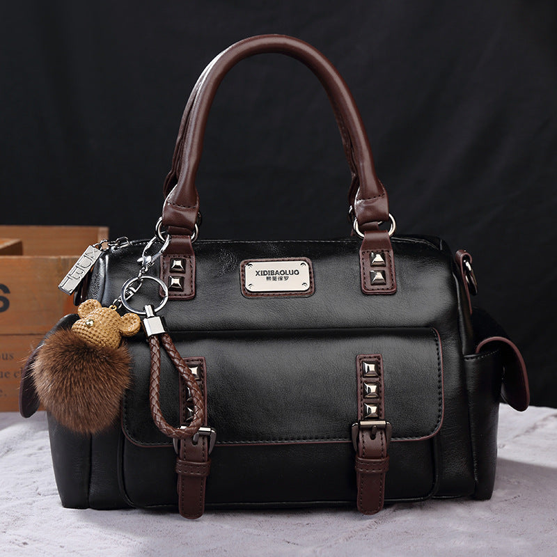 Women's Paul Retro Plaid Large Portable Contrast Color Pillow Handbags