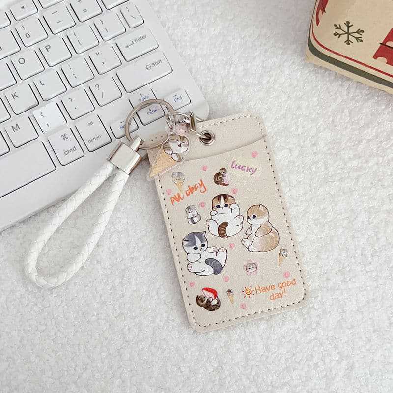 Leather Double Meal Badge Bus Pass Protective Card Holder