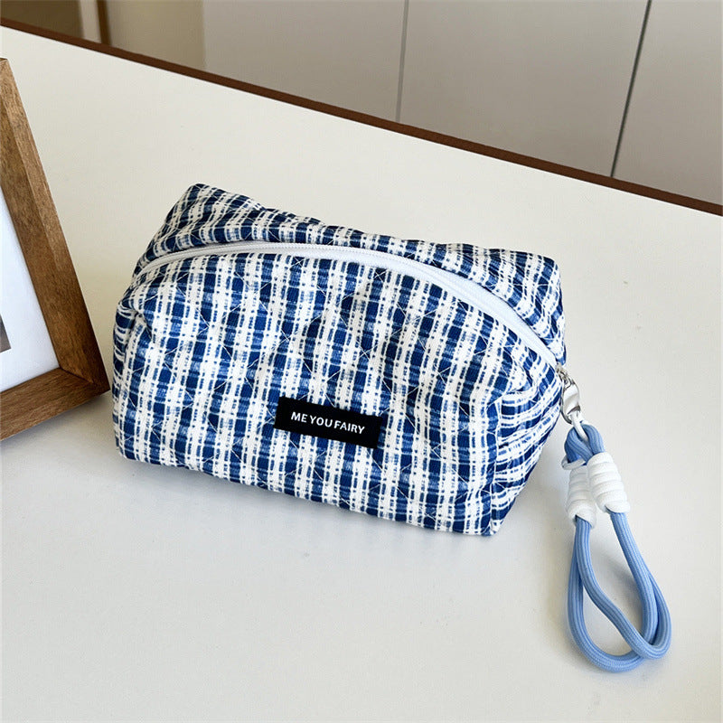 Blue Style Pattern Portable Buggy Large Makeup Bag