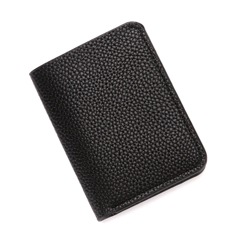 Men's Short Document Litchi Pattern Portable Large Men's Wallets