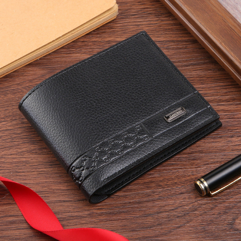 Men's Short Large Capacity Business Blue Soft Men's Wallets