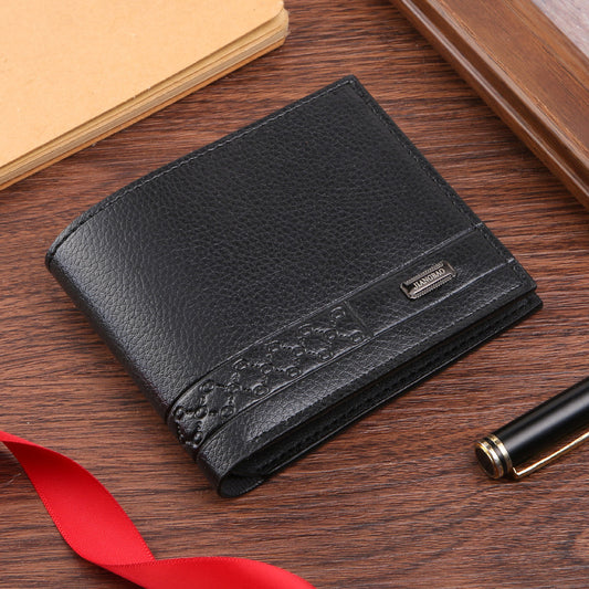 Men's Short Large Capacity Business Blue Soft Men's Wallets