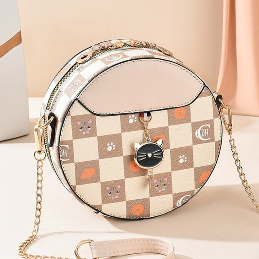 Women's Popular Korean Fashion Round Chain Handbags