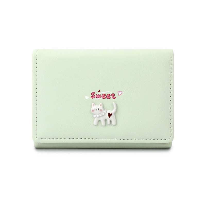 Women's Solid Color High-grade Kitten Cute Short Purses