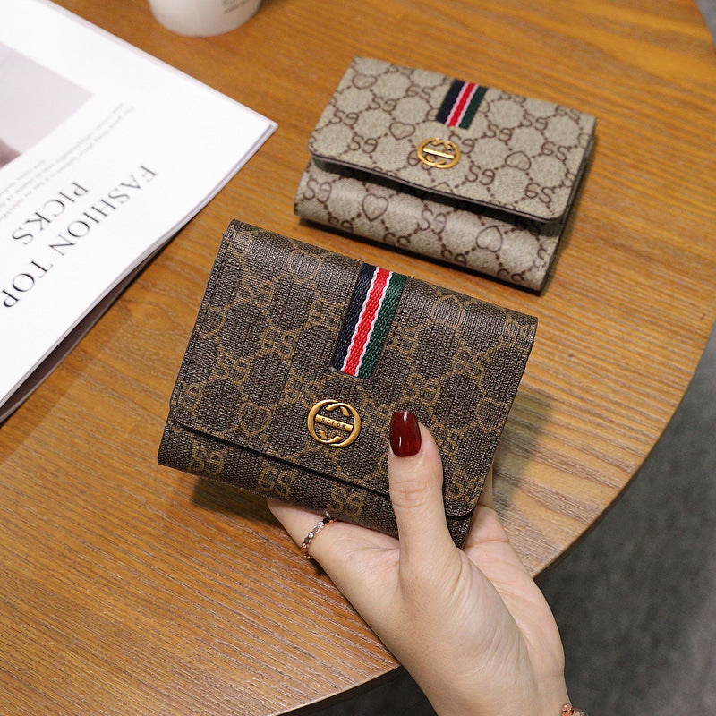 Women's Short Thin Elegant Folding Large Capacity Ladies Wallets