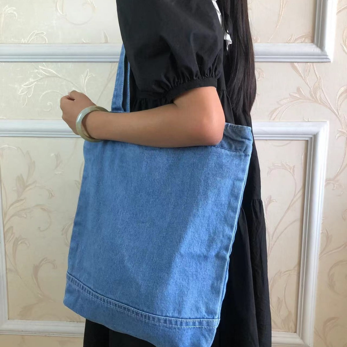 Style Jean Large Capacity Shopping Mother Portable Women's Shoulder Bag