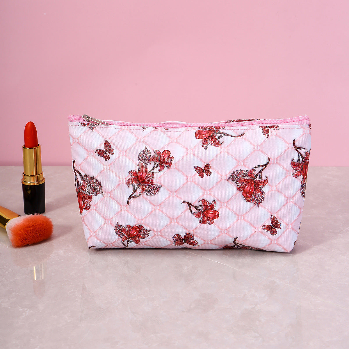 Women's Korean Leisure Letter Jacquard Horizontal Hand-held Cosmetic Bags