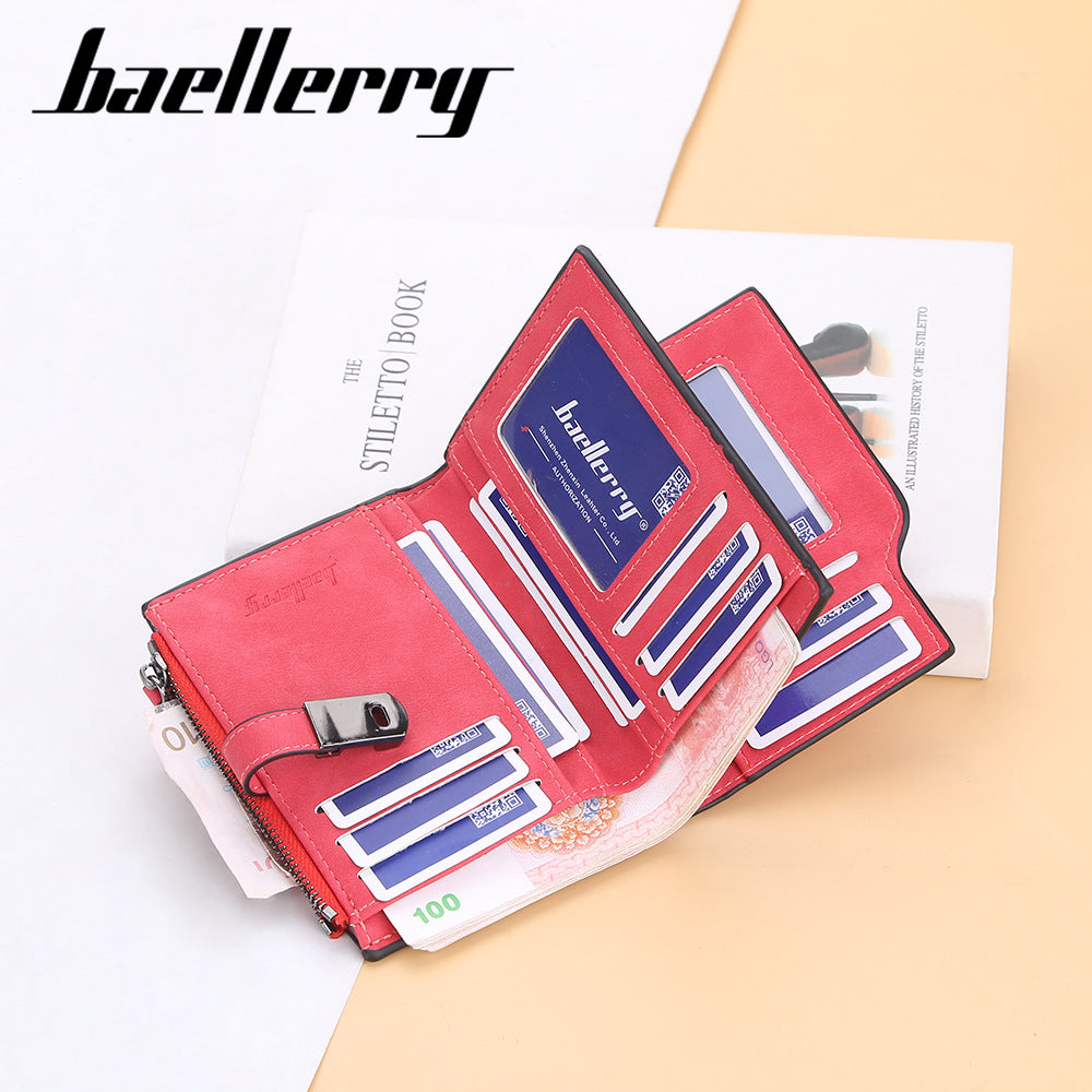 Women's & Men's Short Korean Style Multiple Slots Zipper Ladies Wallet