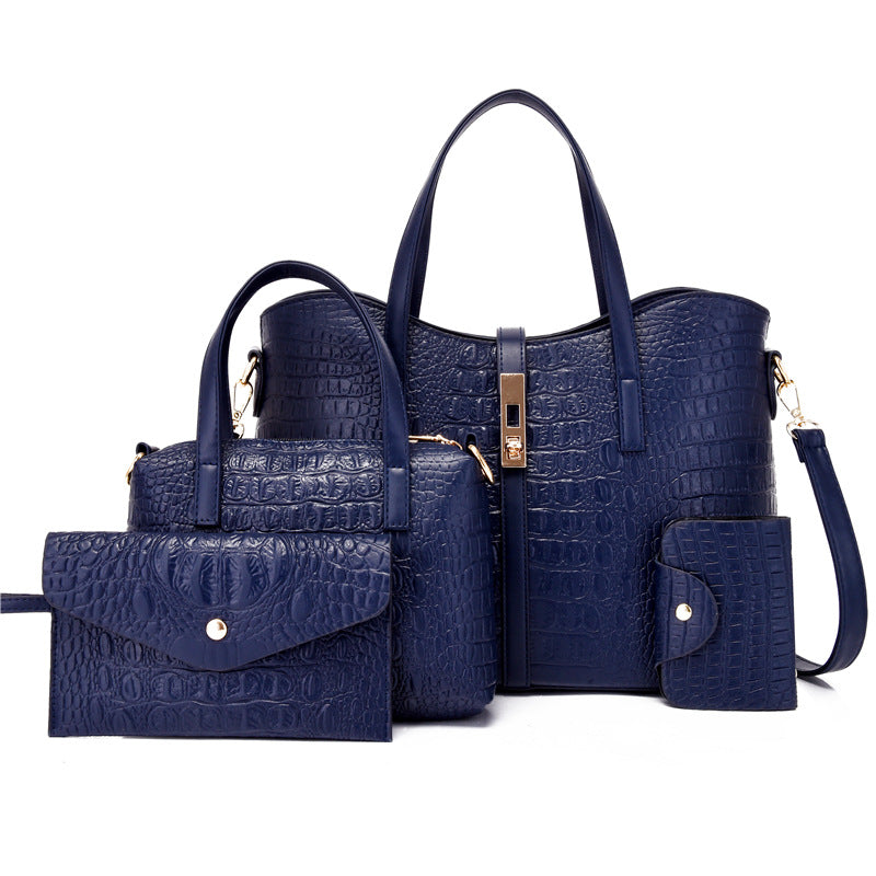 Mother Crocodile Pattern Fashion Large Capacity Handbags