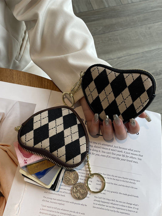Fashion Canvas Mini Female With Hearts Coin Purses